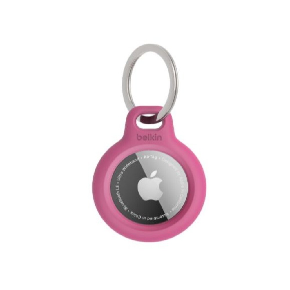 Belkin Apple AirTag Secure Holder with Key Ring Durable, Scratch-Resistant Pink
